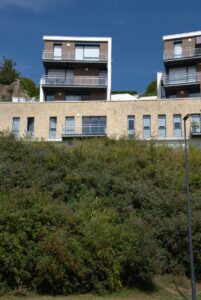 Blick zurück von unten auf unsere Unterkunft